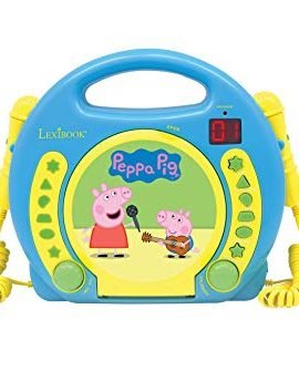 Lexibook eOne Peppa Pig George CD Player with 2 Built-in Microphones, Timer Function, Headphone Jack, for Kids, AC or Battery Powered, Blue/Yellow, RCDK100PP