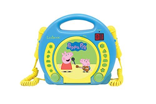 Lexibook eOne Peppa Pig George Lettore CD con 2 microfoni integrati, Funzione di programmazione, Jack per cuffie, per i bambini, AC o batterie, Blu/Giallo, RCDK100PP