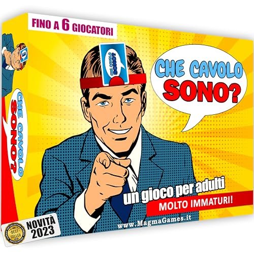 Magma Games: CHE CAVOLO SONO? - Giochi da Tavolo in Scatola per Adulti e Ragazzi, Indovinare le Carte in Testa, Gioco da Tavola di Societ&agrave;, Per Regali Divertenti da 18 anni, 2-6 Giocatori in Italiano