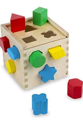 Melissa & Doug Shape Sorter Cube, Wooden, Montessori Toys for 2-Year-Olds, Gift for 3–4-Year-Olds