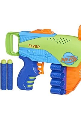 Nerf Elite Junior - Flyer, easy-to-use blaster with 5 Nerf Elite darts