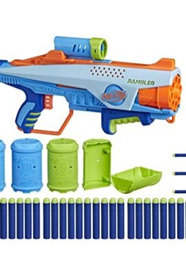 Nerf Elite Junior JR Rookie Pack, easy-to-use blaster, 32 Nerf Elite darts, 4 targets