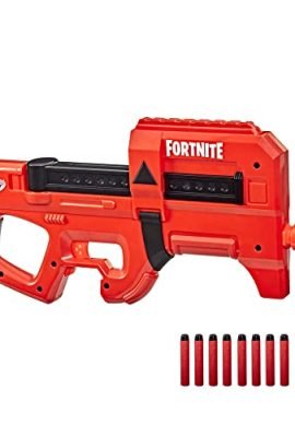 Nerf Fortnite Compact SMG, motorized dart blaster, Ultra Red Wrap, internal magazine with 8 darts, includes 8 Nerf Elite foam darts