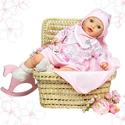 Nines Artesanals d'Onil 1039 MI BEBITO OPEN & CLOSE EYES Soft Doll, ROSA