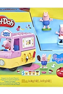 Play-Doh Peppa’s Ice Cream Playset with Ice Cream Truck, Peppa and George Action Figures, and 5 Pots