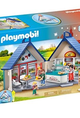 PLAYMOBIL City Life 70111 Portable Restaurant, Openable and Portable Game Box with Handle, Travel Toy, Toy for Children Aged 4+