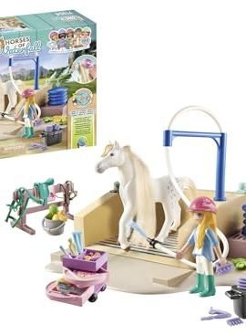 Playmobil Horses of Waterfall 71354 Horse Care & Grooming Area: long rides, endless adventures, and shared selfies—fun role-playing games, a sustainable toy for kids aged 5+!
