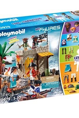 PLAYMOBIL My Figures 70979 Pirate Island: 6 Characters with Over 1,000 Possible Play Combinations – A Pirate Adventure for Kids Ages 5+