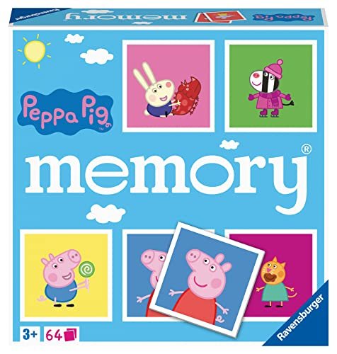 Ravensburger - Memory® Peppa Pig, Gioco Memory per Famiglie, Età Raccomandata 3+, 64 Tessere, 20886 9, Multicolore