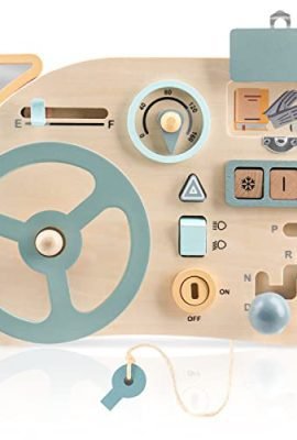 Vanplay Montessori Busy Board Games Flying Toy Sensory Panel for Children Montessori Educational Wooden Toys for Kids 1, 2, 3, 4 Years Old