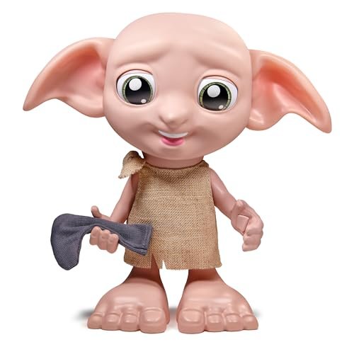 Wizarding World Harry Potter, Elfo Interattivo Magical Dobby con Calzino, Oltre 35 Suoni e Frasi, Alto 21,6 cm, Giocattoli per Bambini, 6+ Anni