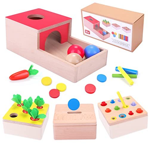 XIAPIA Giochi Legno Bambini, Giochi Montessori Cubo Multiattivita Legno Gioco, Interattivo Giocattoli Educativi per 1 2 3 Anni Bambina Maschio, Regalo Bambino 1 Anno