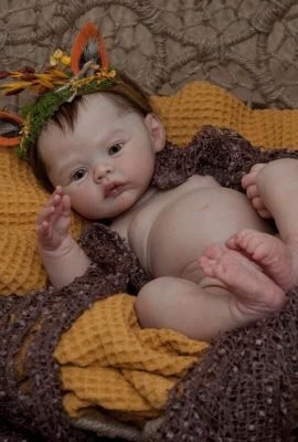 Zero Pam Reborn Dolls – Handmade, Realistic 45 cm Reborn Dolls Made Entirely of Waterproof Silicone Vinyl | Reborn Baby Girl with Blue Eyes and Brown Hair