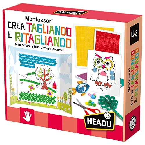 Headu Create, Cut, and Craft: Manipulate and Transform Paper – IT22939 Art & Craft Game for Children Aged 4–8 Years, Made in Italy