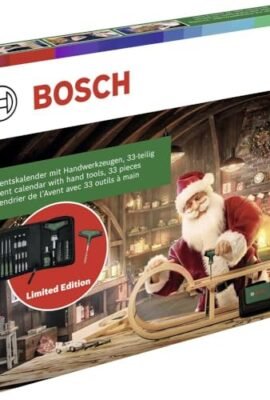 Bosch Advent Calendar for Hand Tools 2024, 33 Pieces (Set of Screwdrivers with Ratchet Bit Driver, Precision Screwdrivers, Short Ratchet Bit Screwdriver, Accessories, Corkscrew, and Carrying Case)