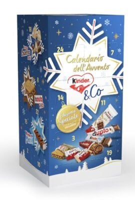 Kinder & Co, Advent Calendar 2024: 24 Assorted Kinder & Ferrero Chocolates and Snacks, Special Edition with Two Exclusive Recipes, Perfect Christmas Gift Idea, Pack Size 295 g