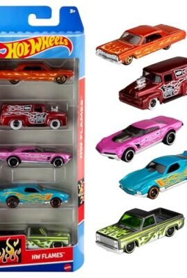 Hot Wheels - Pack of 5 Vehicles, 1:64 Scale Toy Cars with Authentic Details, Choose from a Variety of Themes and Models to Collect Them All, Toy for Kids, Ages 3+, 01806