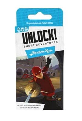 Asmodee: Unlock! Short Adventures: Red Mask, Puzzle Board Game, 10+ Years, 1–6 Players, Italian Edition