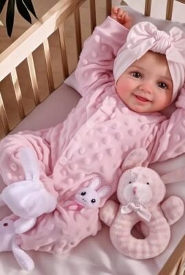 BABESIDE Reborn Baby Dolls Sunny 17" Lifelike Newborn Doll Baby Doll Realistic Baby Doll Soft Body Fabric Reborn Doll Realistic Doll with Openable Eyes
