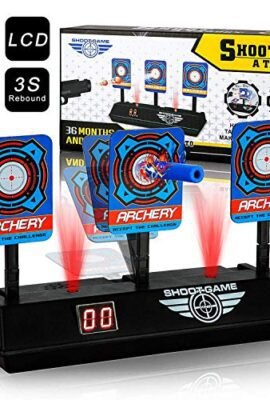 BatdTech Digital Target Auto-Reset Electric Shooting Game with LCD Display and Lightweight Sound Effects for Nerf N-Strike Elite/Mega/Rival Series (Not Included: Toy Gun)