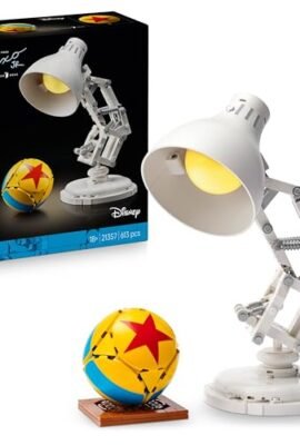 LEGO Ideas | Disney Pixar Luxo Jr. - Buildable Lamp Set for Adults - Cinematic Gadget with Film References - Desk Home Decor - Collectible Gift Idea - 21357
