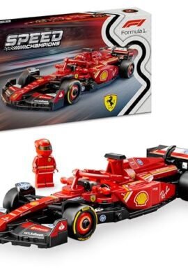 LEGO Speed Champions Ferrari F1 SF-24 Racing Car &ndash; Collectible Toy with Formula 1 Driver Minifigure &ndash; Model for Kids Ages 10+ or Adult Automotive Enthusiasts &ndash; 77242