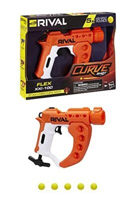 Nerf Rival Curve Shot – Flex XXI-100 Blaster – Fire rounds to curve left, right, down, or fire straight!