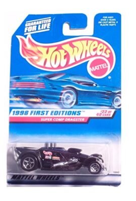 SUPER COMP DRAGSTER * BLACK * 1998 FIRST EDITIONS SERIES #22 of 40 HOT WHEELS Basic Car 1:64 Scale Series * Collector #655 *