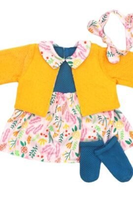 ZWOOS Doll Clothes for 50–55 cm Dolls, Cute Soft Cotton Outfits Compatible with Reborn and Other Dolls (Floral Skirt)
