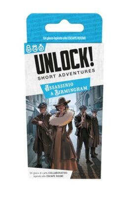 Asmodee: Unlock! Short Adventures: Murder in Birmingham, Puzzle Board Game, 10+ Years, 1–6 Players, Italian Edition