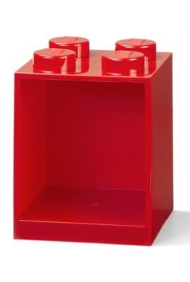 Room Copenhagen LEGO Brick Shelf 4 Handles, Red, 4 Buttons